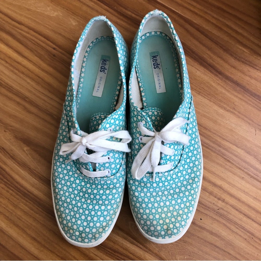 Turquoise and white Keds sz 9
